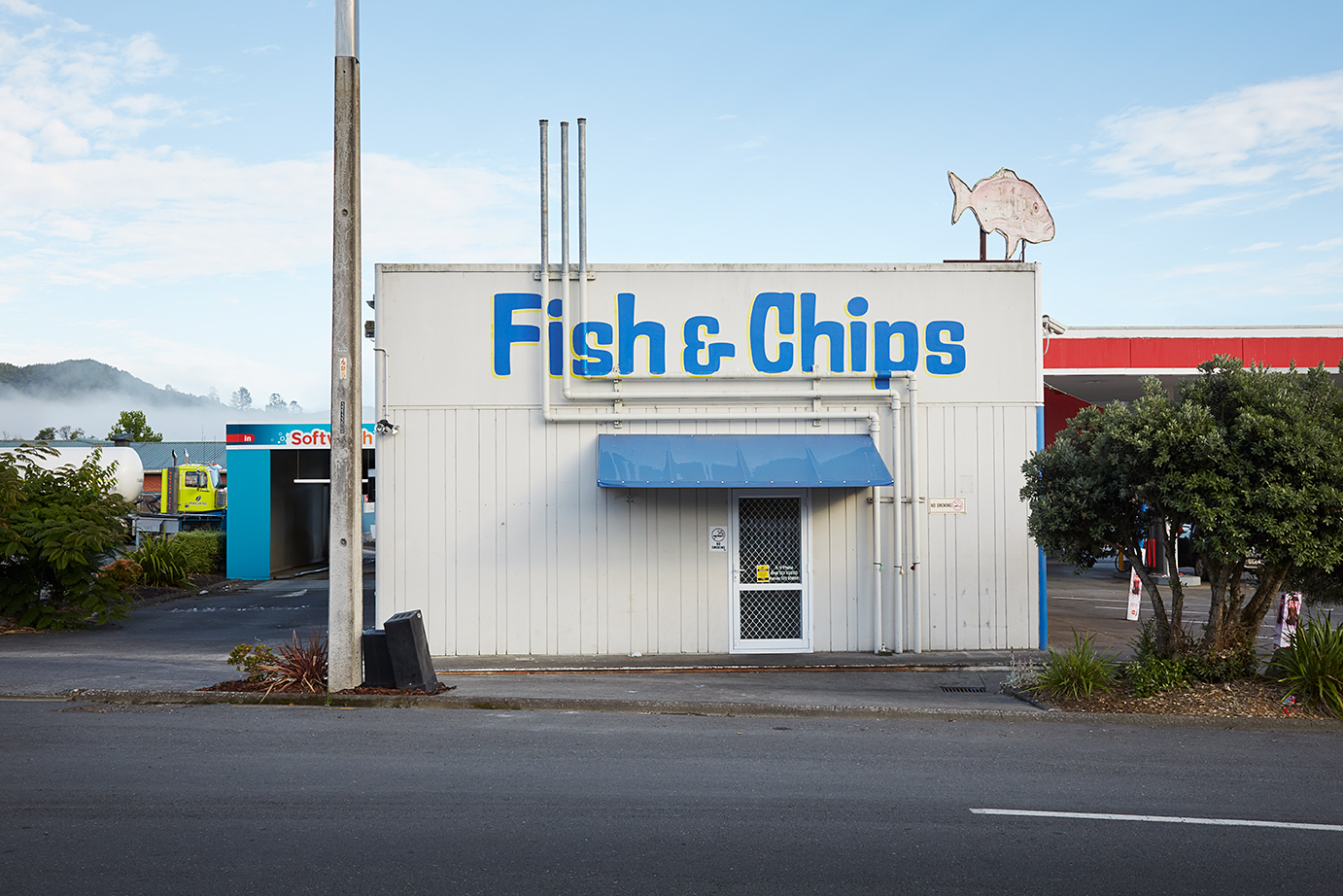 Fish and chip shop, Kawa Kawa, New Zealand, 2019
